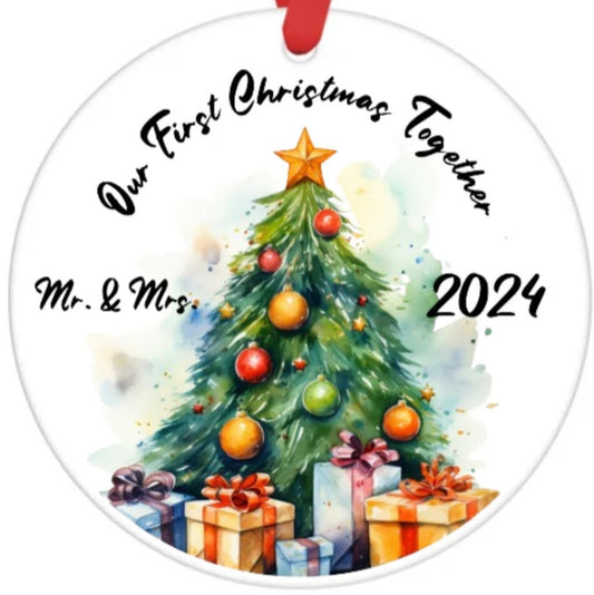 Acrylic Ornament-Our First Christmas Together Mr & Mrs 2024