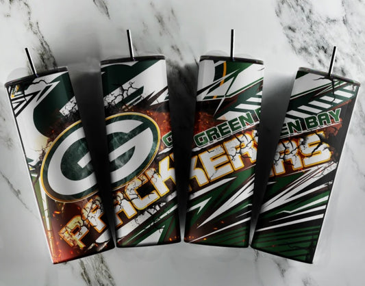 Stainless Steel Tumbler 20oz - Green Bay Packers Crackle SF