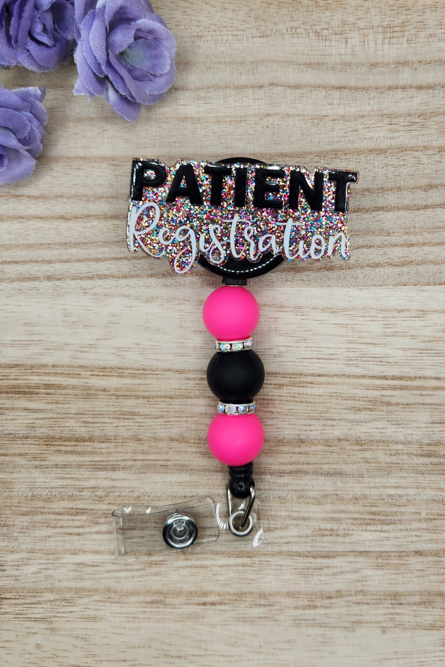 Badge Reel-Patient Registration (Multi Glitter) NP069