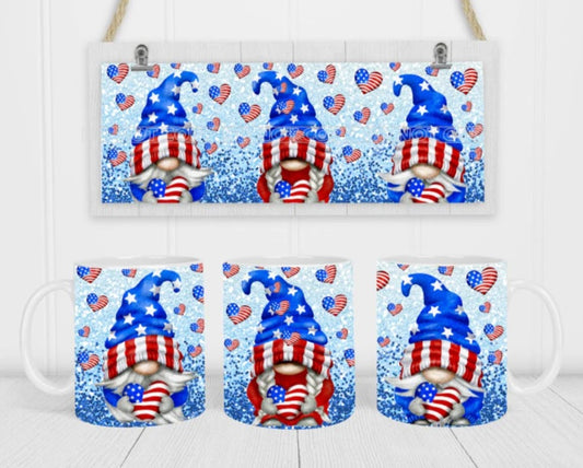 15oz Ceramic Mug-Patriotic Gnomes SF