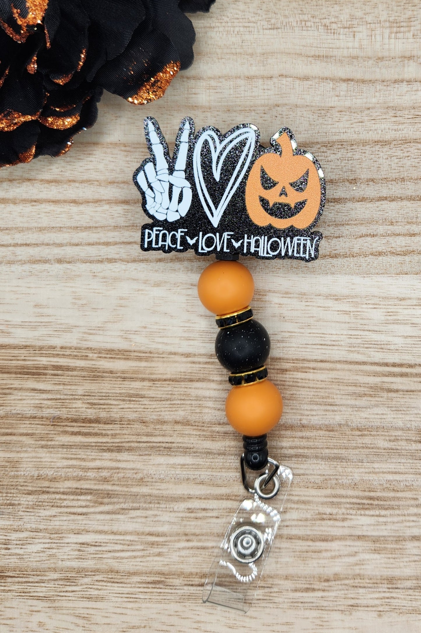 Badge Reel-Peace Love Halloween