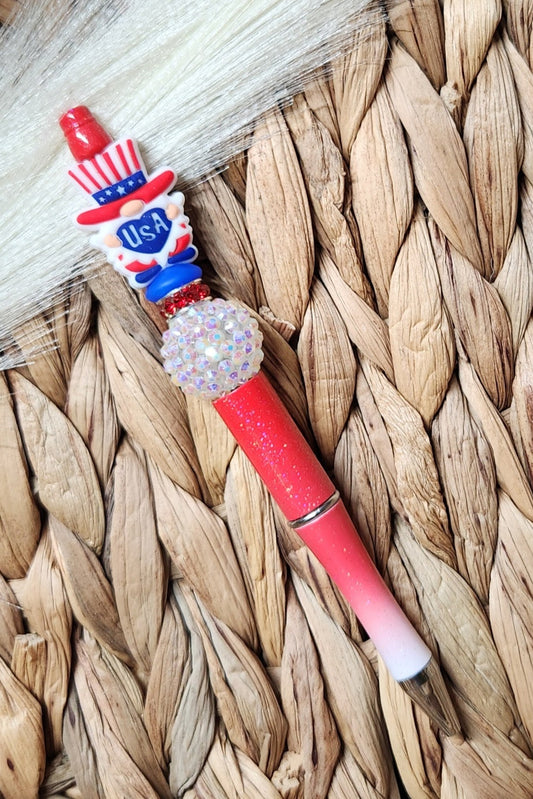 Pen-USA Gnome (Red Glitter)