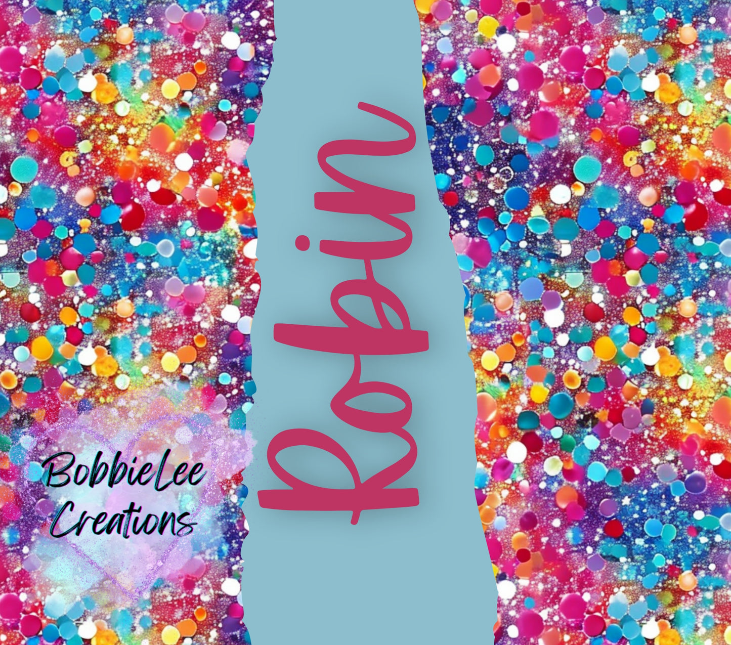 PERSONALIZED TUMBLER-*BLC CUSTOM DESIGN*-Bright Sequins (Seafoam)