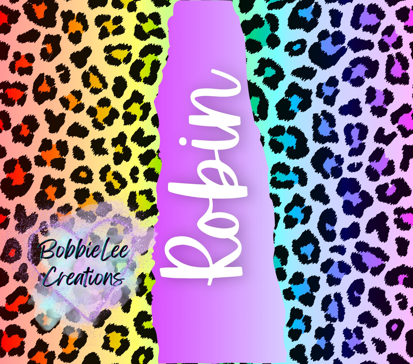 PERSONALIZED TUMBLER-*BLC CUSTOM DESIGN*-Rainbow Leopard