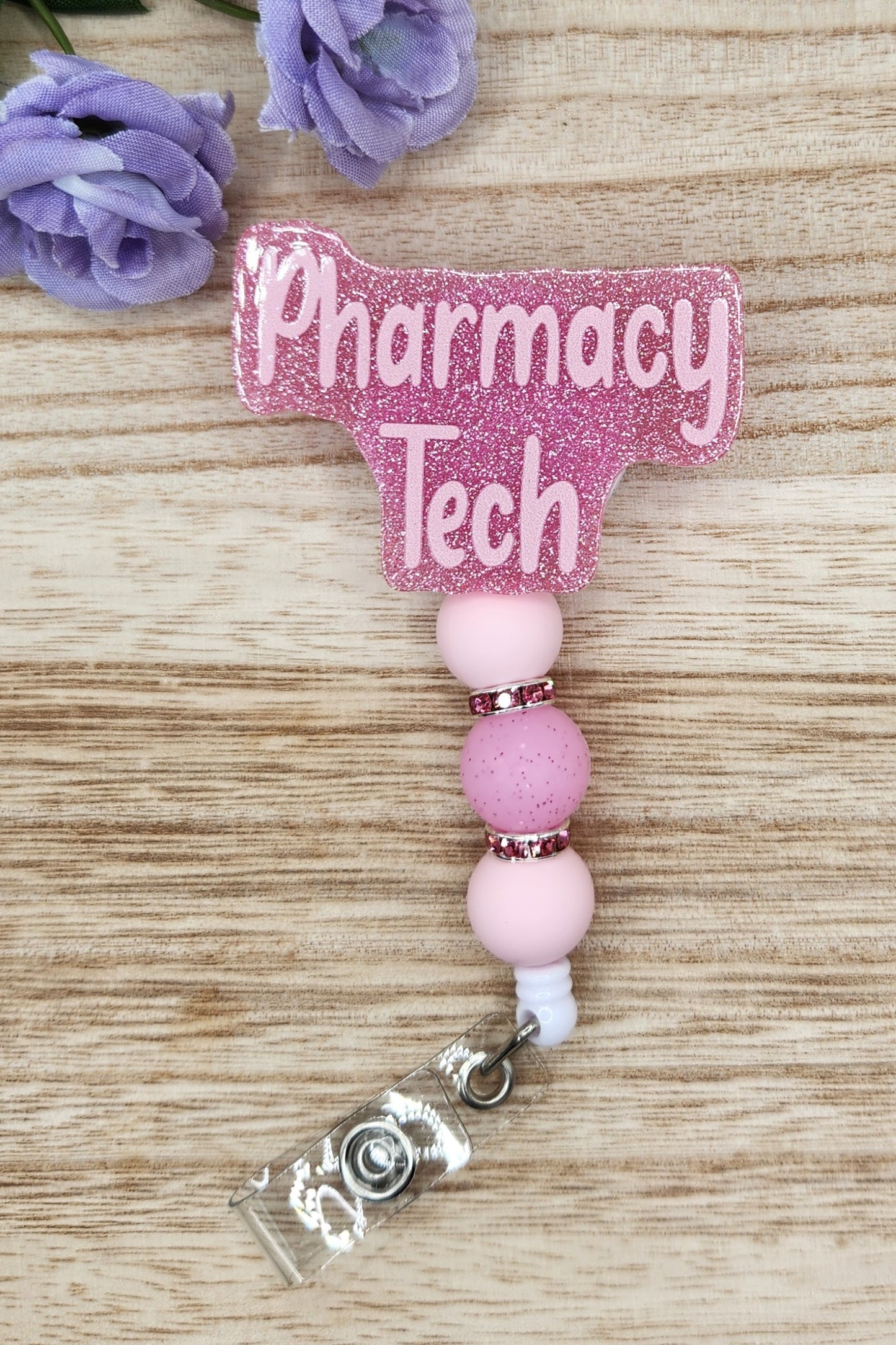 Badge Reel-Pharmacy Tech KK (Pink)