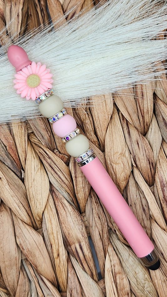 Stylus Pen-Flower (Pink & Beige)