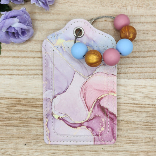 Luggage Tag-Pink & Gold Marble