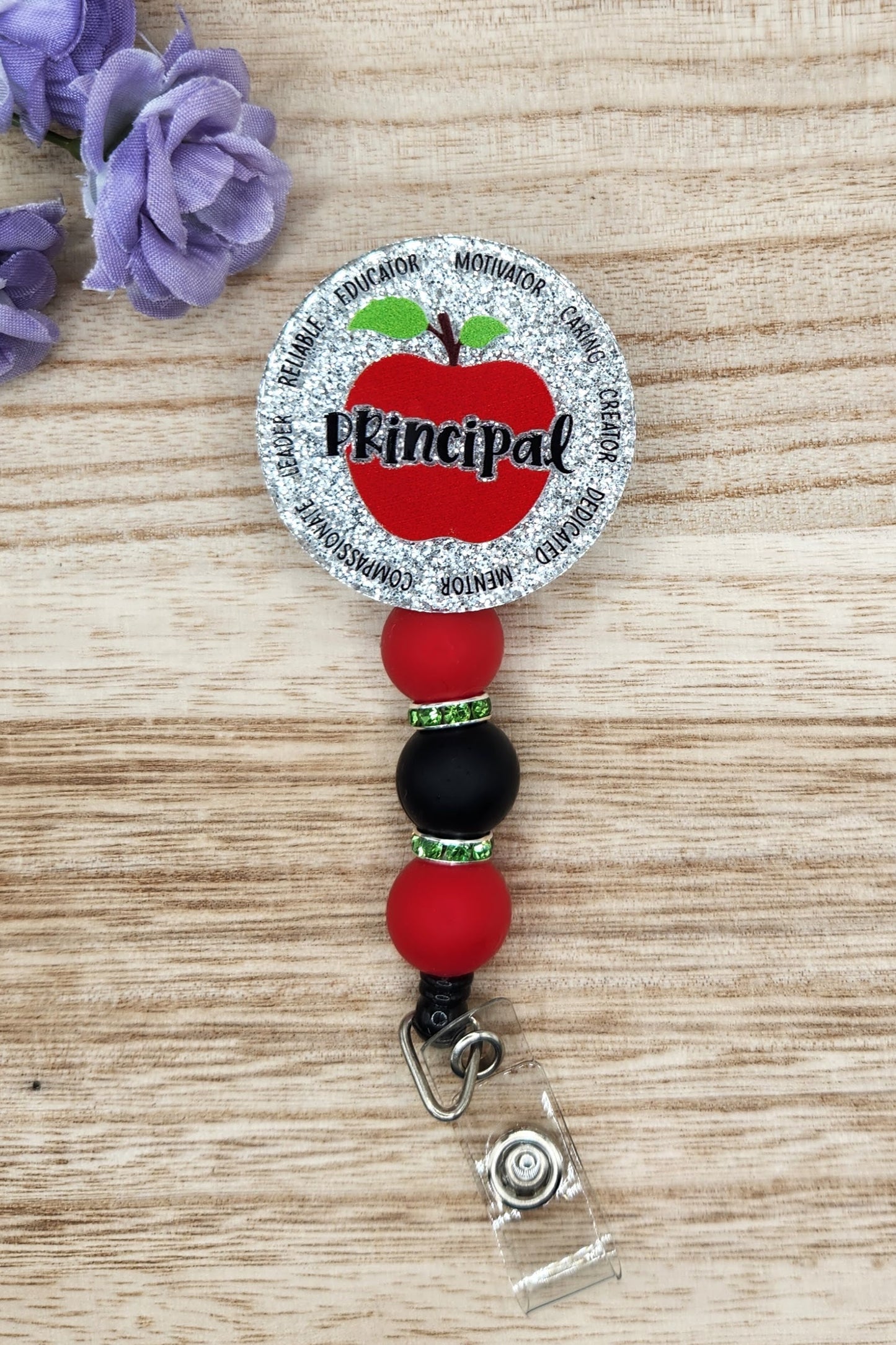 Badge Reel-Principal Red Apple