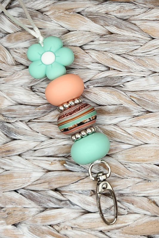 Lanyard-Puffy Flower Mint (Serape)