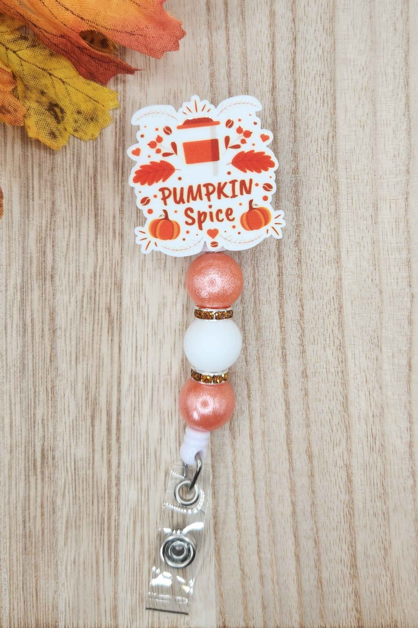 Badge Reel-Pumpkin Spice PM (Orange Opal)