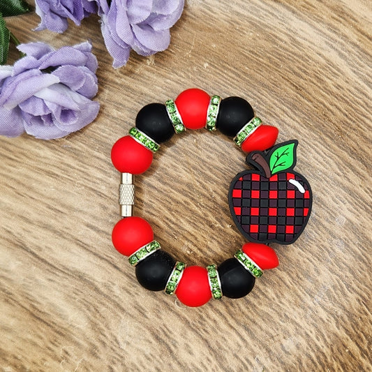 Cup Charm-Red Plaid Apple