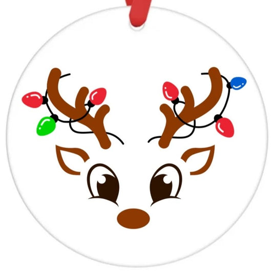 Acrylic Ornament-Reindeer Boy with Lights (Face) SF