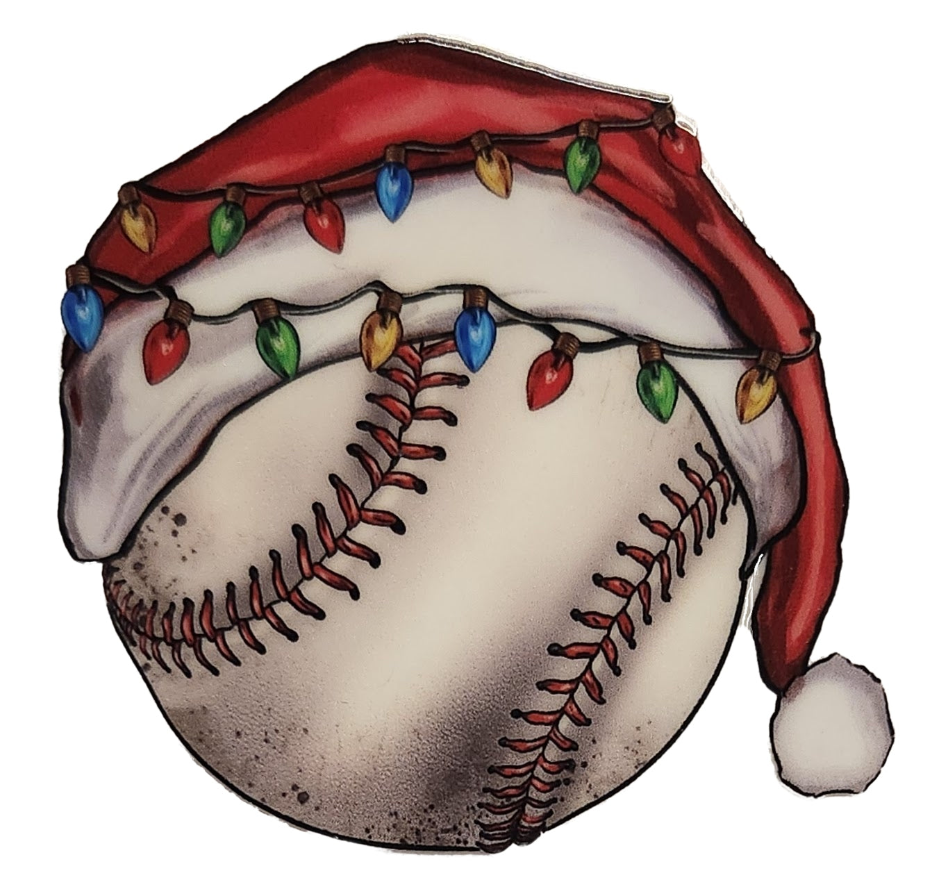 Acrylic Ornament-Santa Hat Baseball KKC