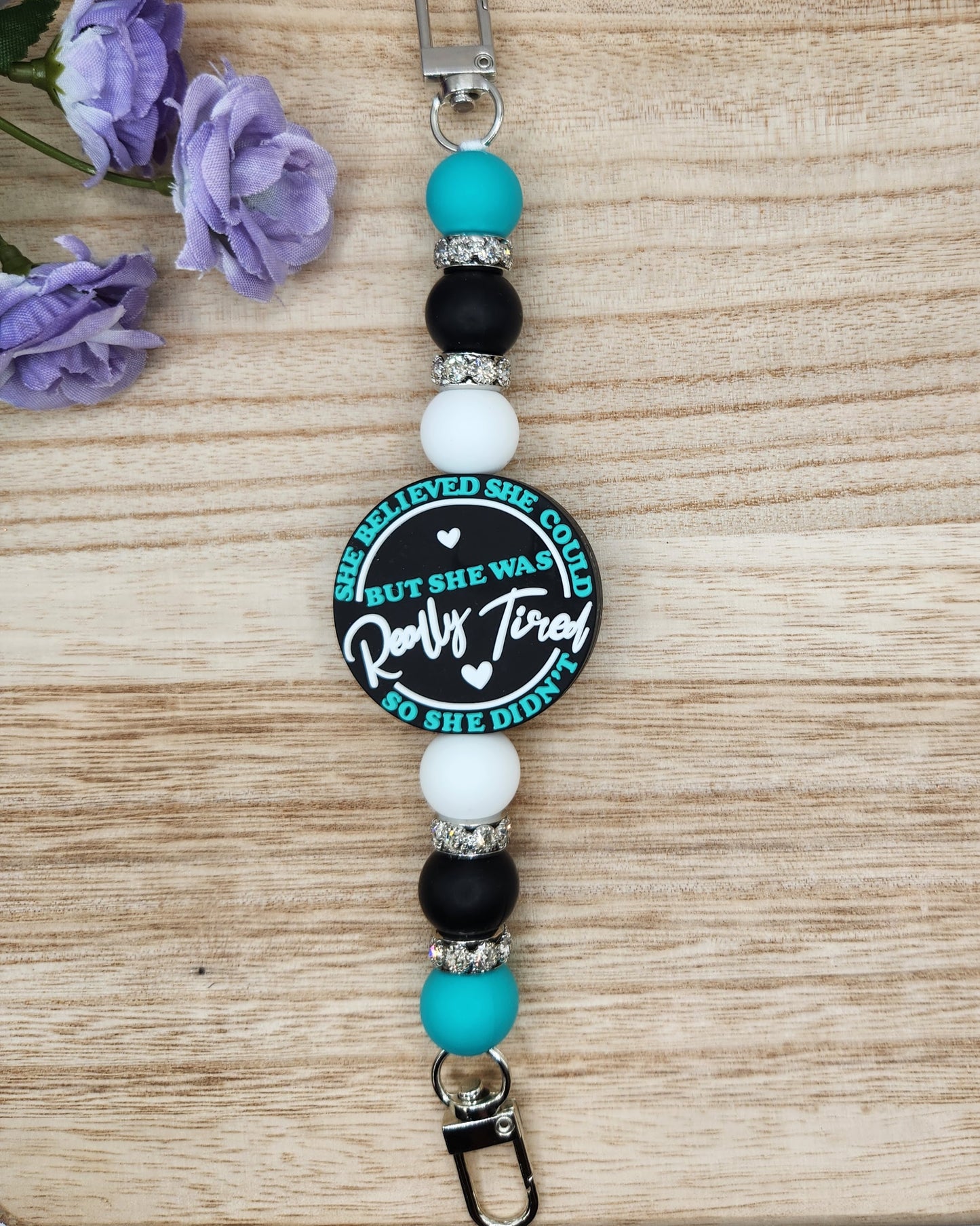 Kindle/Tablet Strap-She Believed She Could But She Was Really Tired So She Didn't (Turquoise)