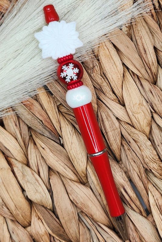 Pen-Snowflake (Metallic Red)