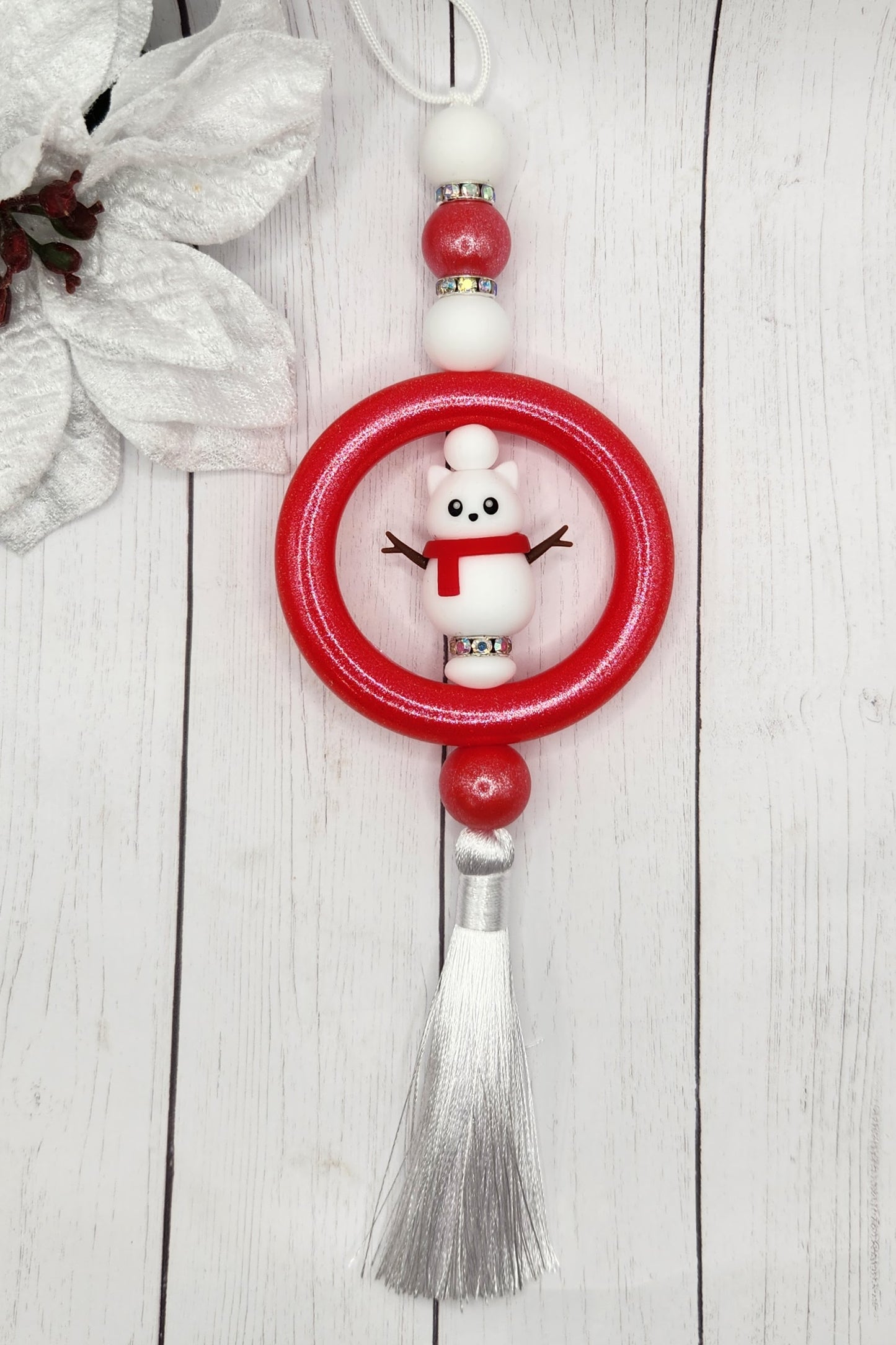 Car Charm-Snow Kitty (Red)