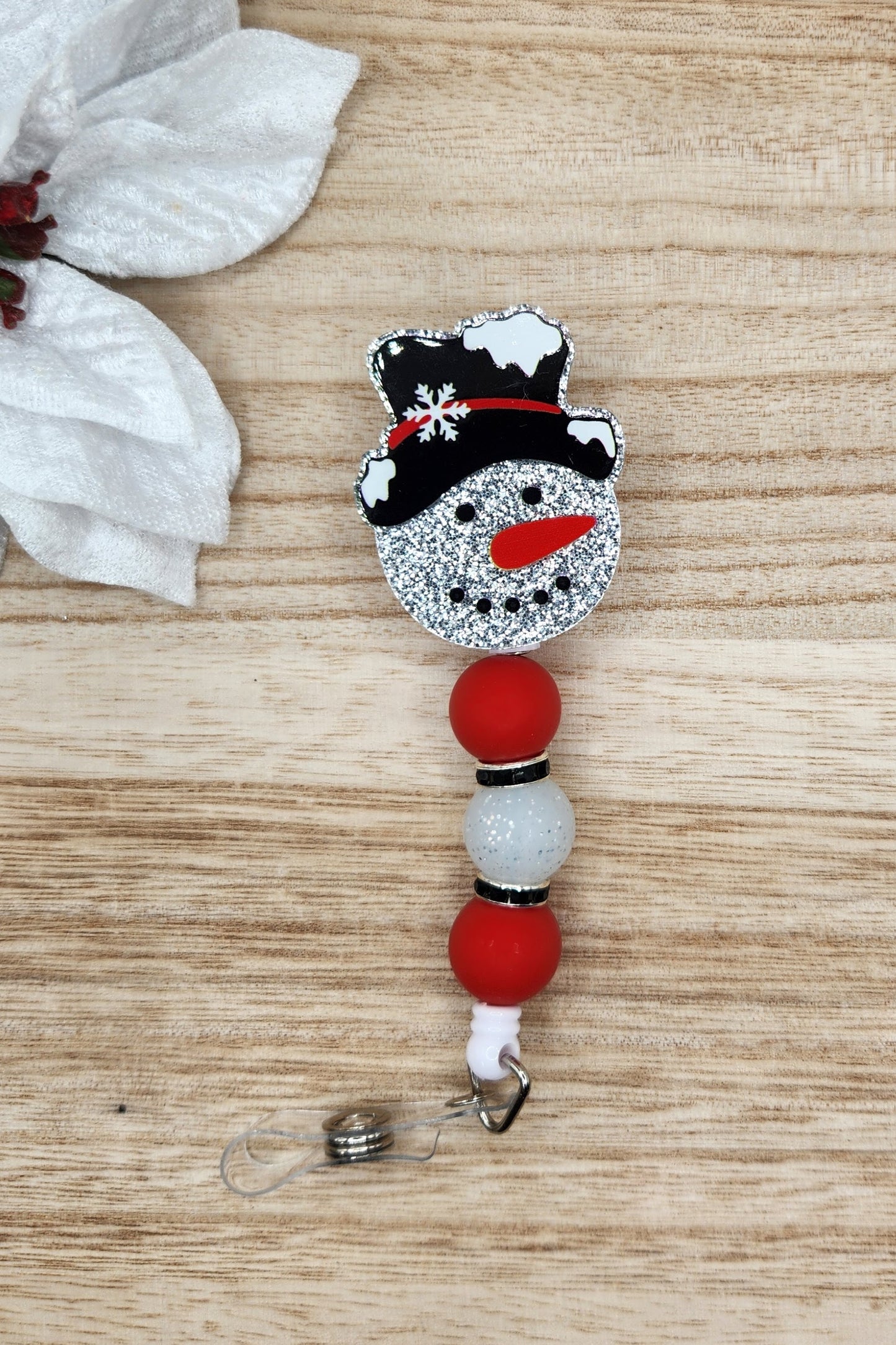 Badge Reel-Snowman (Glitter)