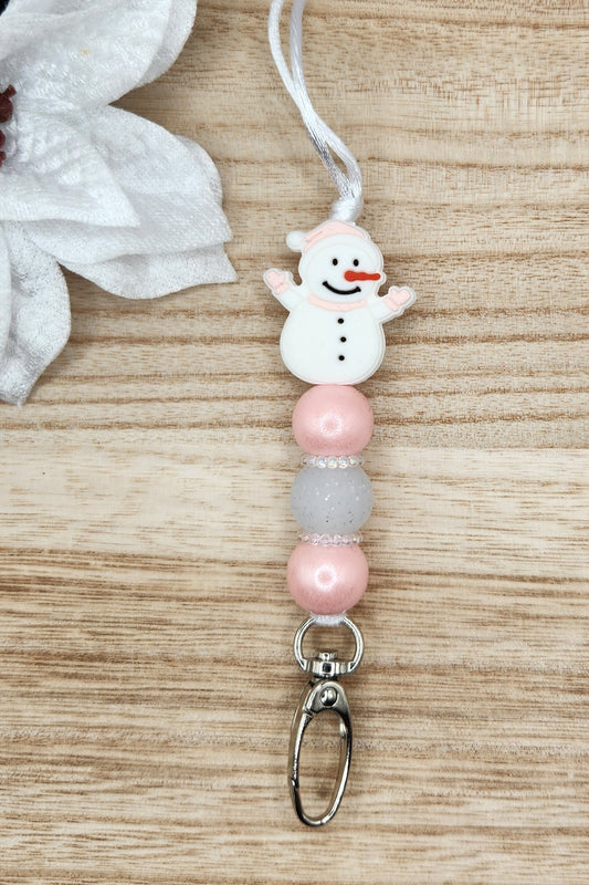 Lanyard-Snowman (Pink Opal)