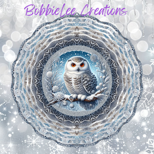 Wind Spinner 8" - Snowy Owl