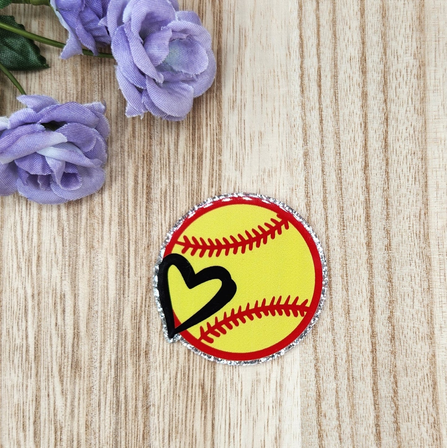 Flatback-Softball Love DL (Glitter)