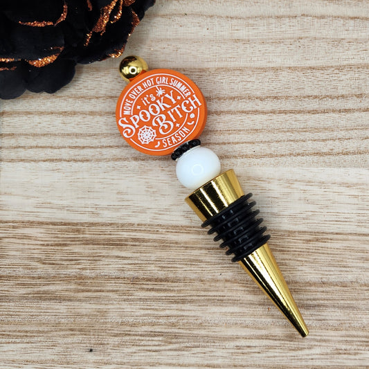 Wine Stopper-Move Over Hot Girl Summer It's Spooky B!tch Season (Gold)