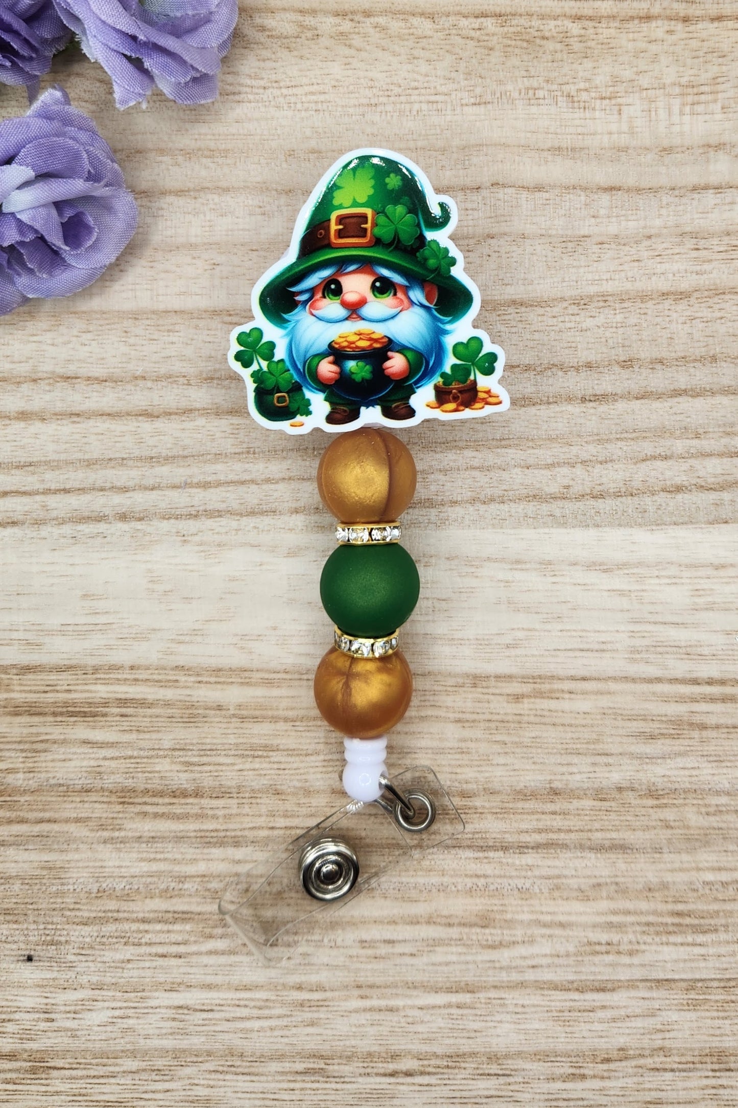 Badge Reel-St Patty's Gnome SP004