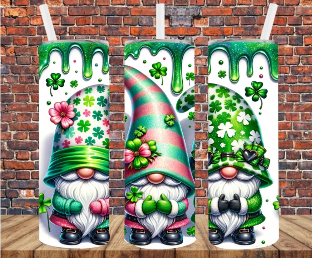 Stainless Steel Tumbler 20oz - St Patty's Gnomes SF