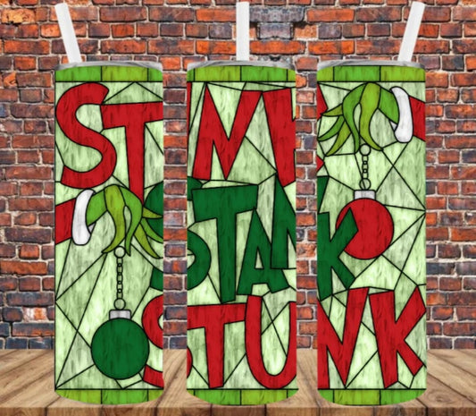 Stainless Steel Tumbler 20oz - Stink Stank Stunk Stained Glass SF