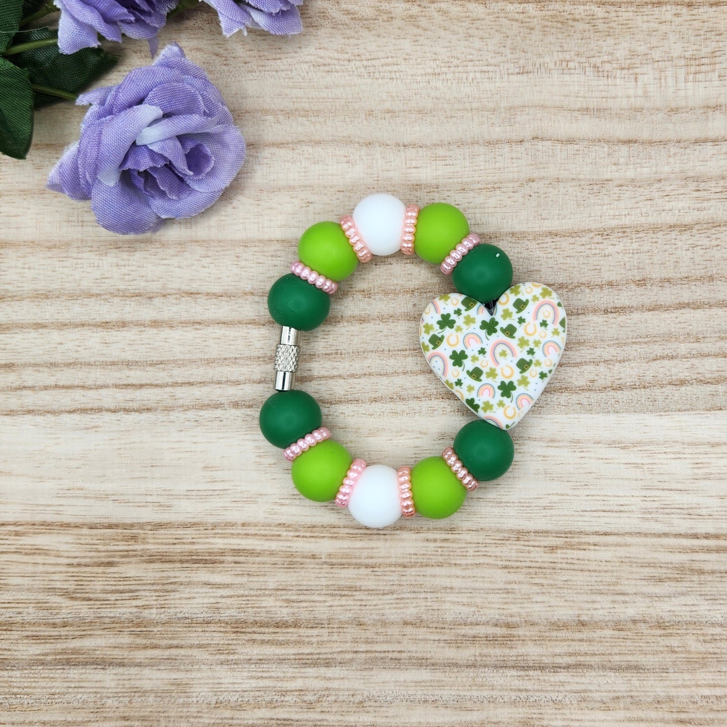 Cup Charm-St Patty's Heart