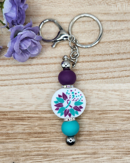 Keychain-Suicide Awareness Flower