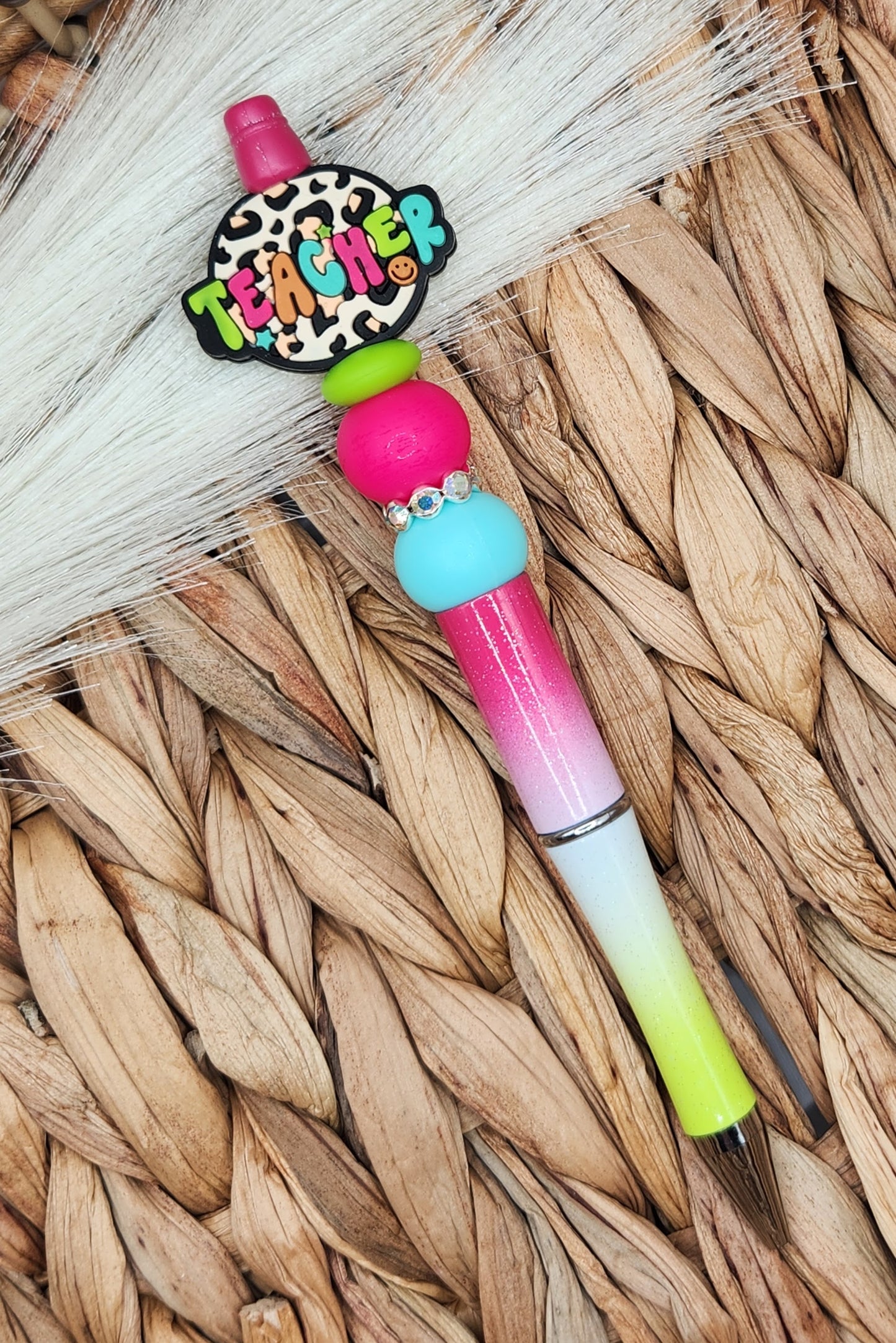 Pen-Neon Leopard Teacher (Watermelon Ombre)