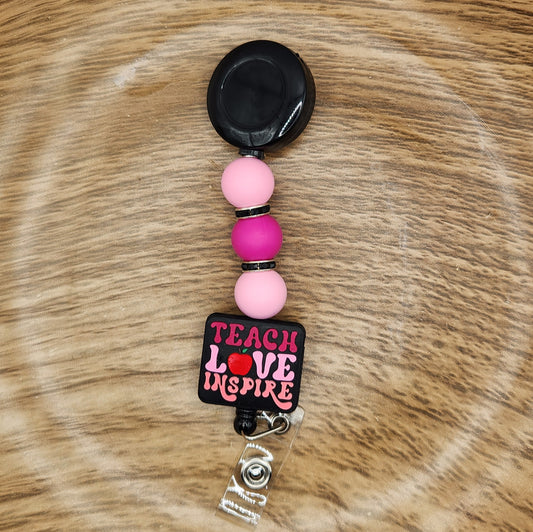 Badge Reel-Teach Love Inspire (Pink)