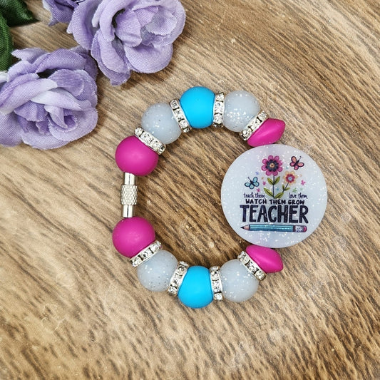 Cup Charm-Teach Them Love Them Watch Them Grow Teacher (Glitter)