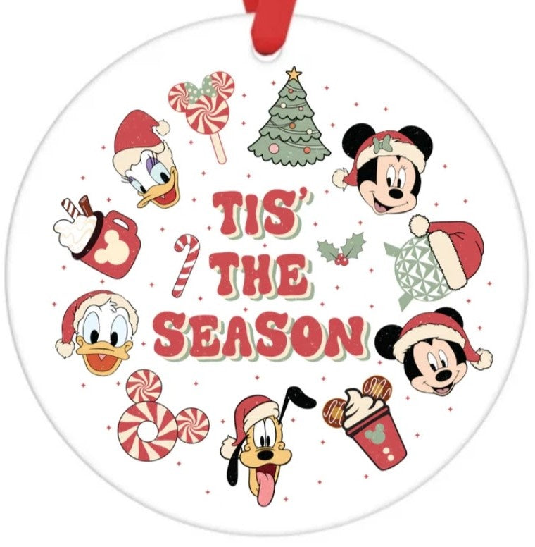 Acrylic Ornament-Tis the Season Mouse & Friends SF