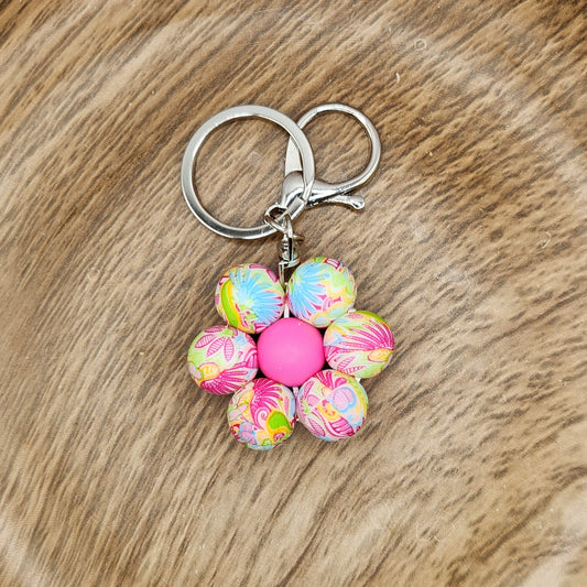 Keychain-Flower (Tropical Paradise-Hot Pink)