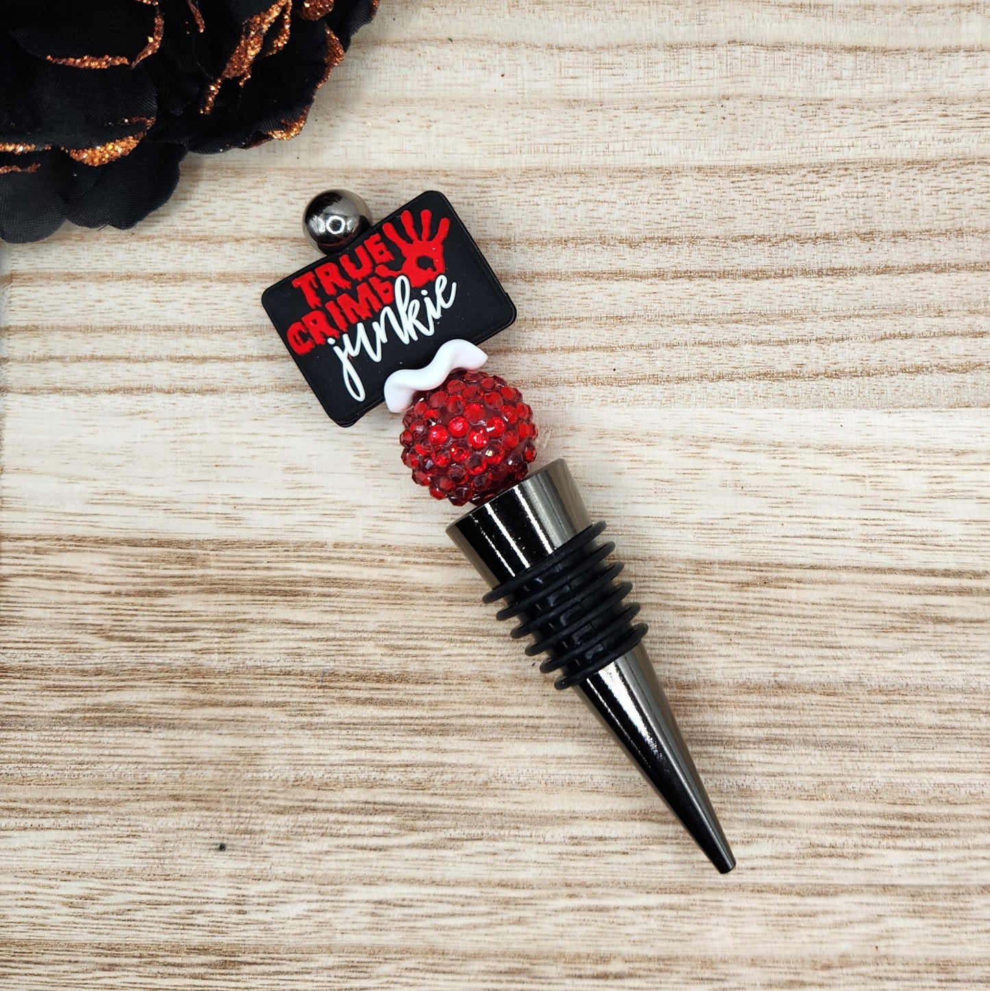 Wine Stopper-True Crime Junkie (Gunmetal)