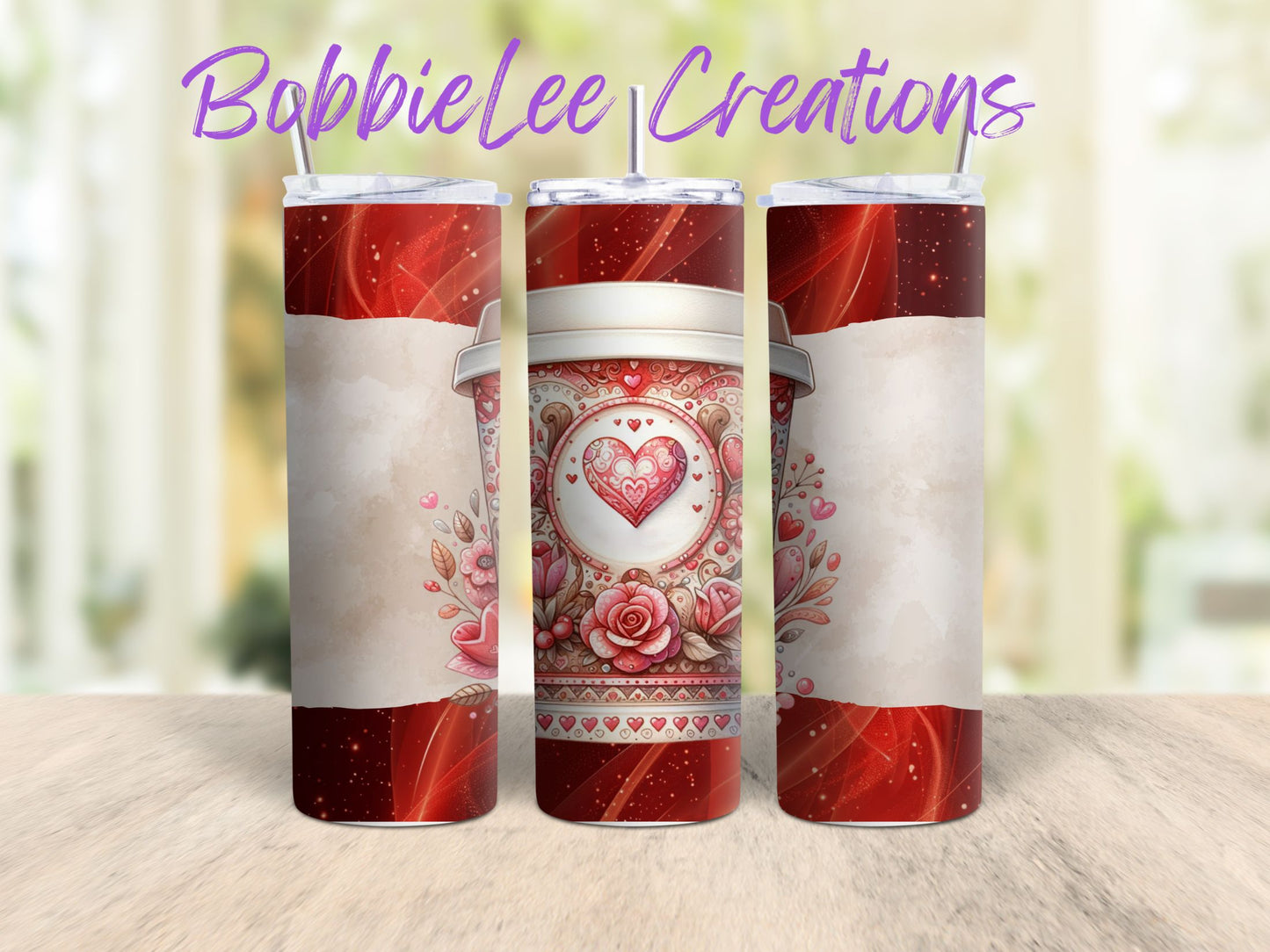 Stainless Steel Tumbler 20oz - Valentine Coffee Cup (Red) *BLC CUSTOM DESIGN*