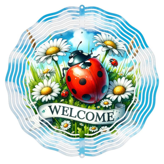 Wind Spinner 8" - Welcome Ladybug SF