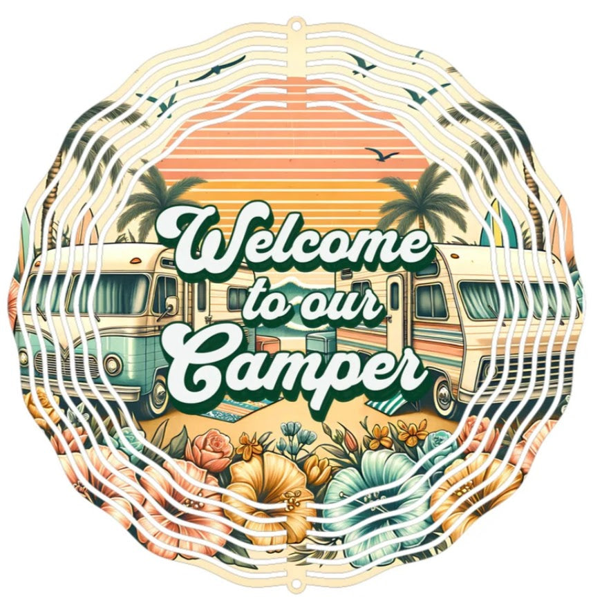 Wind Spinner 8" - Welcome to Our Camper (Retro)