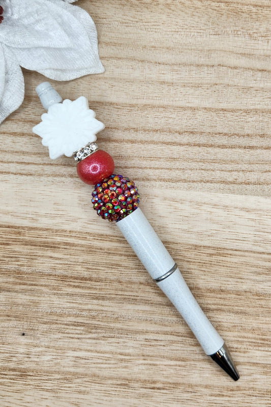 Pen-White Snowflake (Red & White)