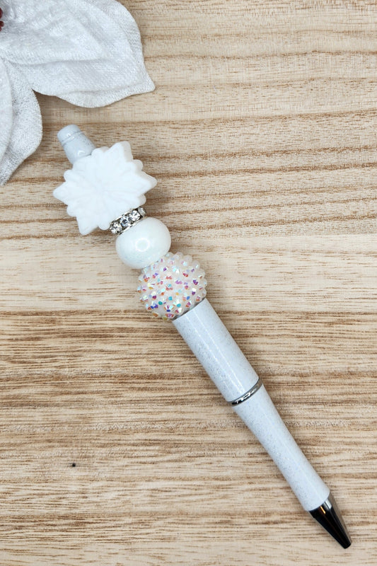 Pen-White Snowflake (White)