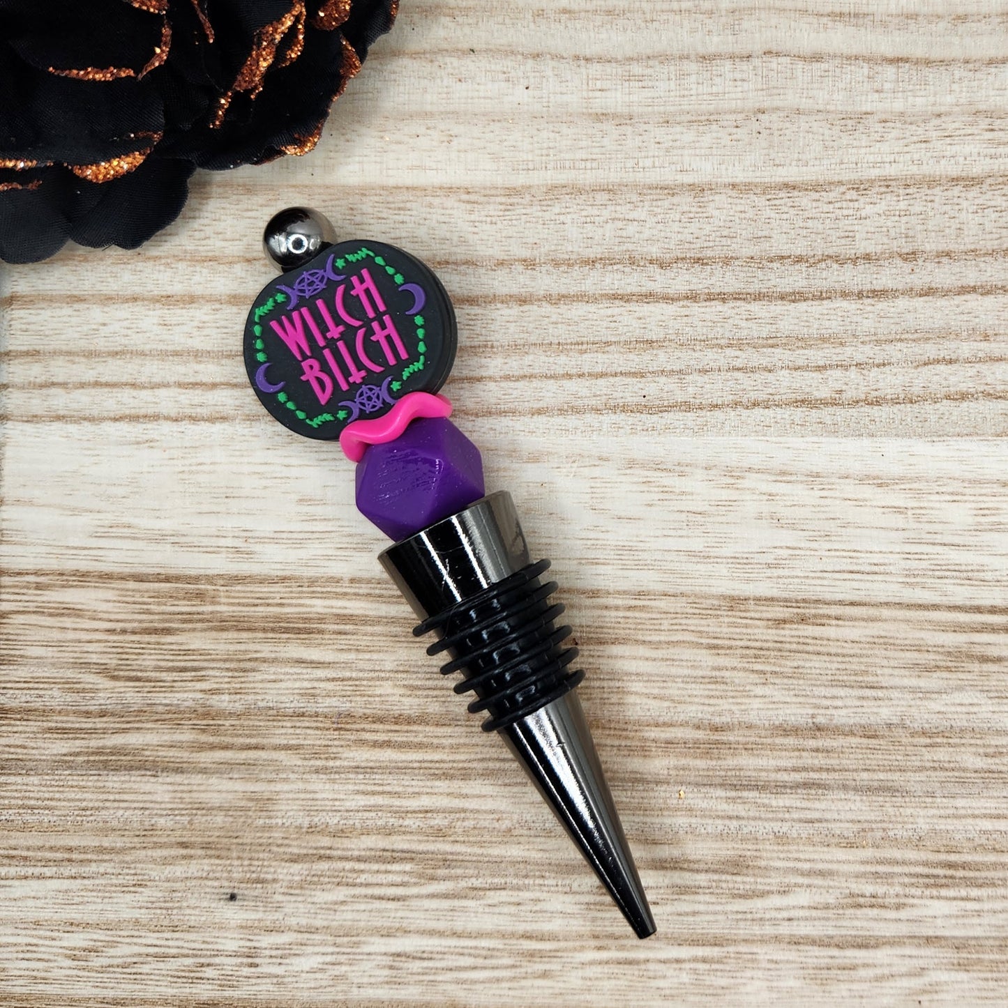 Wine Stopper-Witch B!tch Purple (Gunmetal)