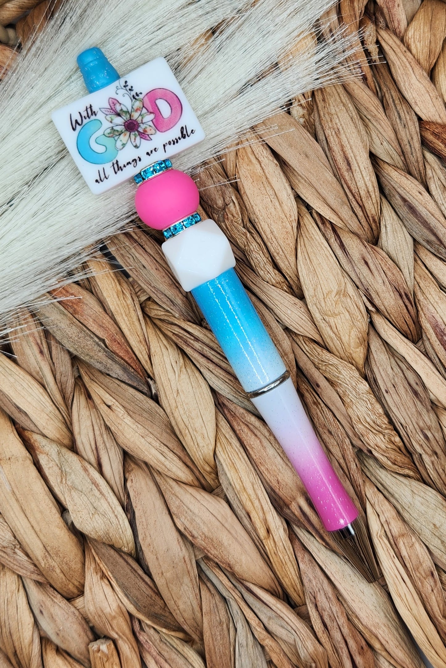 Pen-With God All Things Are Possible (Blue & Pink)