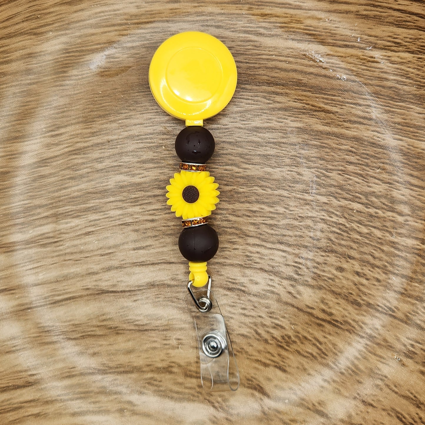 Badge Reel-Sunflower (Yellow & Brown)