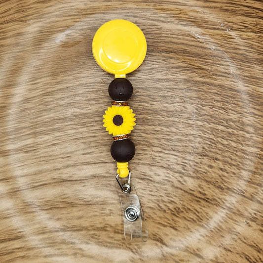 Badge Reel-Sunflower (Yellow & Brown)