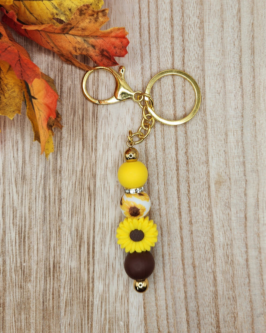 Keychain-Sunflower (White)