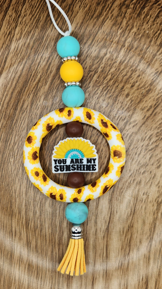 Car Charm-You Are My Sunshine (Turquoise Sunflower)